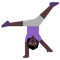 Woman Cartwheeling- Dark Skin Tone emoji on Microsoft